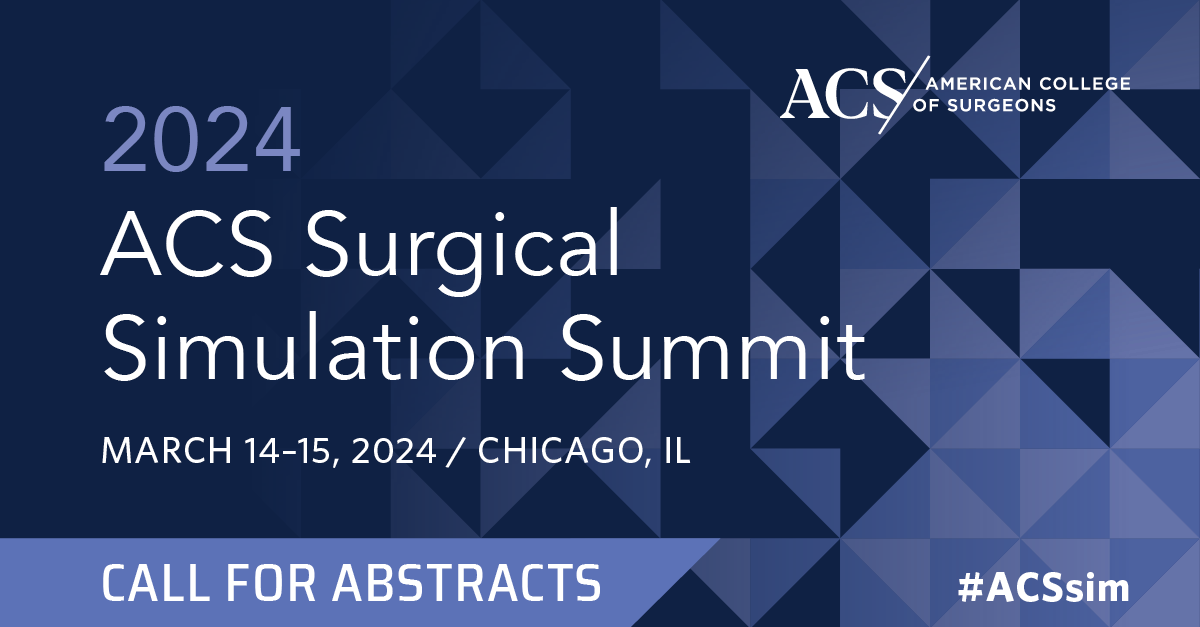 Deadline Is Sept. 12 to Submit Abstracts for ACS Surgical Simulation